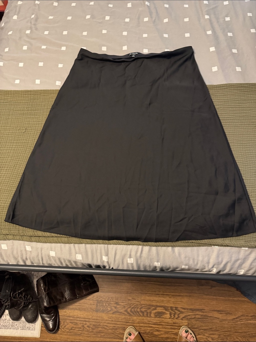 J. Crew Black A-Line Midi Skirt